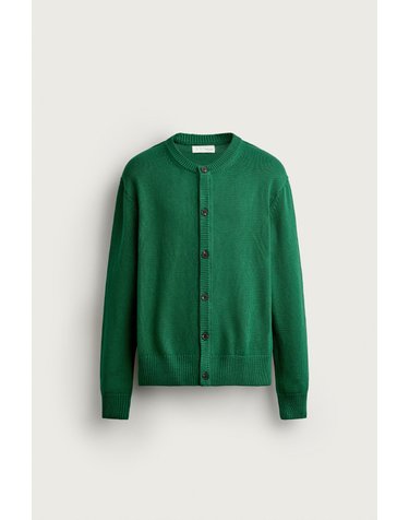 자라 릴렉스핏 라운드넥 버튼 가디건 5755/329/500 GREEN