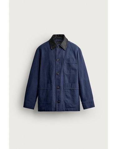 자라 배색 칼라 릴렉스핏 오버셔츠 8281/183/200 BLUE / INDIGO