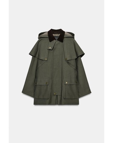 자라 탈착식 후드 트렌치 코트 3811/041/916 GREY GREEN