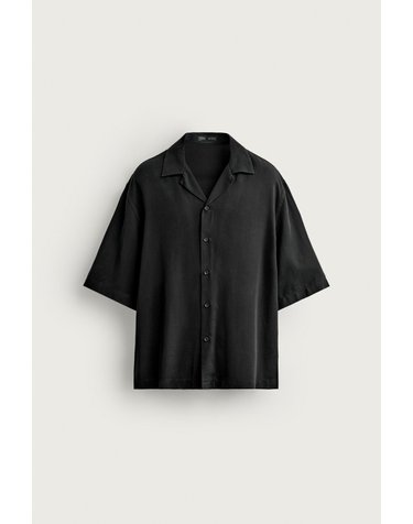 자라 릴렉스핏 캠프 칼라 반팔 셔츠 4795/210/800 BLACK