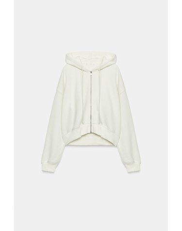자라 드로스트링 후드 집업 3199/800/251 OYSTER-WHITE