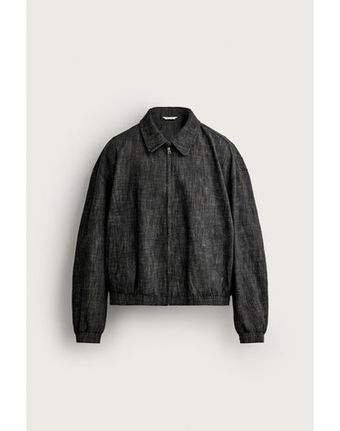 자라 릴렉스핏 텍스처 집업 자켓 1437/321/800 BLACK