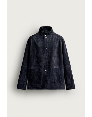 자라 릴렉스핏 스웨이드 파카 재킷 8281/883/485 BLUE / GREY