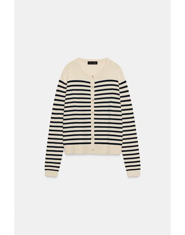 자라 스트라이프 라운드넥 니트 가디건 3433/101/104 STRIPED