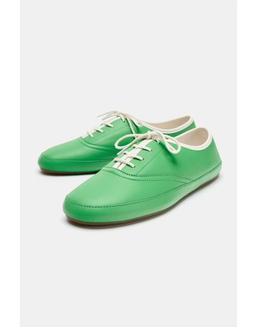 자라 레더 레이스업 더비 스니커즈 5870/810/500 GREEN