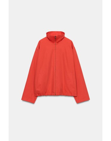 자라 하이칼라 집업 오버핏 자켓 4341/751/600 RED