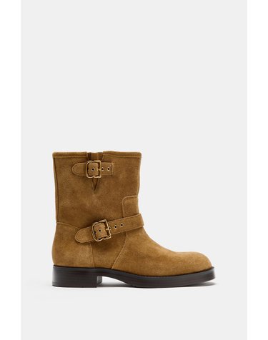 자라 스웨이드 더블 버클 앵클 부츠 2152/810/105 BROWN