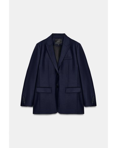 자라 울 혼방 테일러드 재킷 7103/305/401 NAVY BLUE