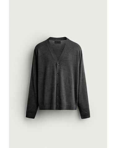 자라 울 레귤러핏 브이넥 버튼 가디건 4216/305/801 ANTHRACITE GREY