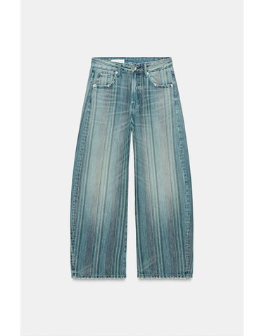 자라 스트라이프 배기핏 청바지 4644/213/407 BLUE