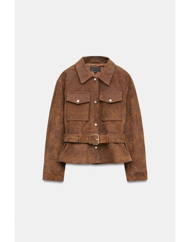 자라 레더 벨트 플랩포켓 자켓 3046/268/730 LIGHT BROWN