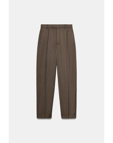 자라 울 혼방 벌룬 와이드 팬츠 2002/817/724 BROWN MARL