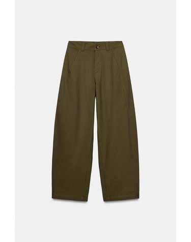 자라 스트라이프 배럴핏 테이퍼드 팬츠 7899/558/505 KHAKI