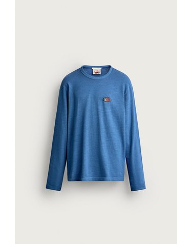 자라 릴렉스핏 그래픽 패치 긴팔 티셔츠 0526/385/400 BLUE