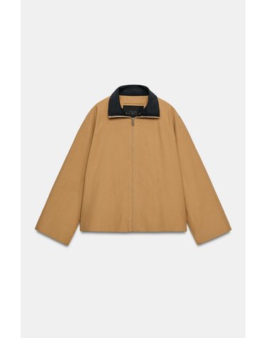 자라 배색 칼라 집업 트렌치 코트 7522/263/756 MID-CAMEL