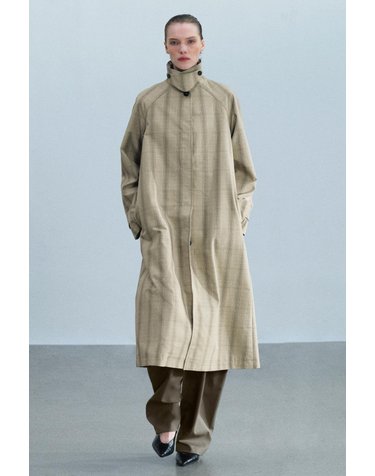 자라 체크 롱 트렌치 코트 3811/270/710 BEIGE
