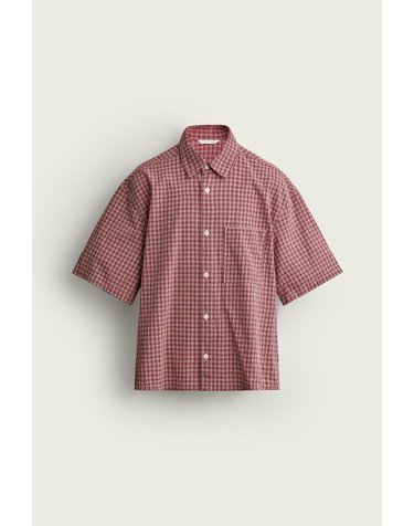 자라 릴렉스핏 체크 반팔 셔츠 7446/351/076 RED/NAVY