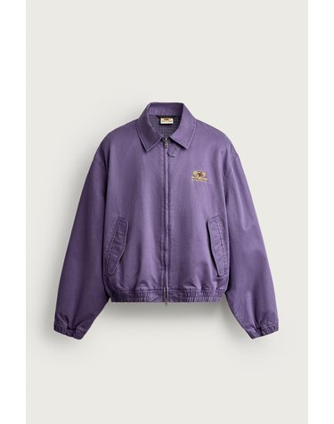 자라 워시드 코튼 집업 블루종 재킷 4644/351/611 PURPLE