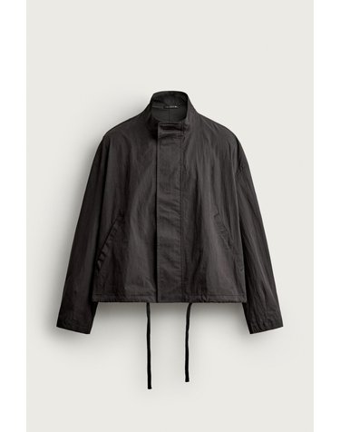 자라 크롭 하이넥 드로스트링 집업 자켓 8491/803/800 BLACK