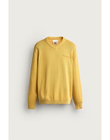 자라 레귤러핏 브이넥 코튼 니트 스웨터 3284/317/300 YELLOW
