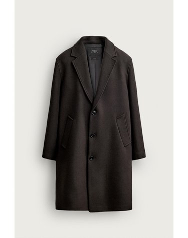 자라 릴렉스핏 울 혼방 싱글 롱 코트 8281/615/700 BROWN
