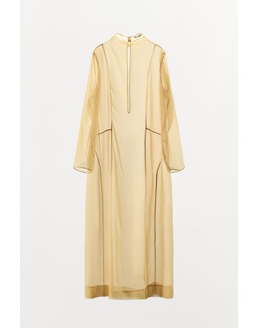 자라 오간자 하이넥 긴팔 롱 원피스 4786/719/075 ECRU / BEIGE