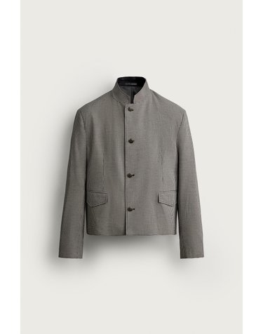 자라 크롭 체크 블레이저 자켓 0706/302/088 SAND / BLACK