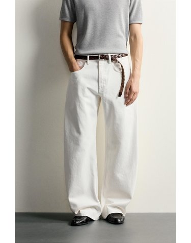 자라 벌룬핏 코튼 데님 청바지 1300/485/251 OYSTER-WHITE