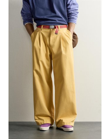 자라 릴렉스핏 플리츠 치노 팬츠 4644/361/305 MUSTARD