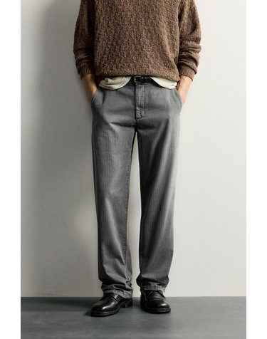 자라 헤링본 텍스처 릴렉스핏 팬츠 6786/802/802 GREY