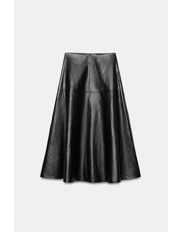 자라 A라인 레이어드 미디 스커트 4387/292/800 BLACK