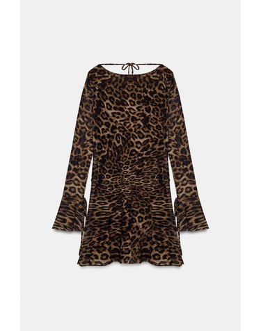 자라 애니멀 프린트 튤 미니 원피스 5039/846/051 LEOPARD