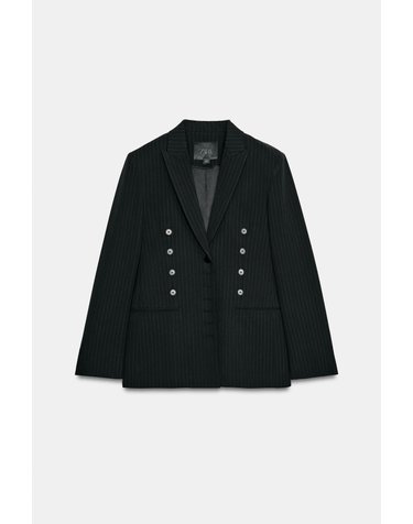 자라 스트라이프 더블버튼 블레이저 7199/863/800 BLACK