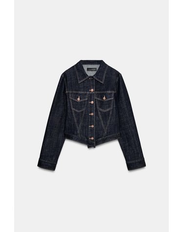 자라 플랩 포켓 크롭 데님 자켓 7926/052/407 BLUE