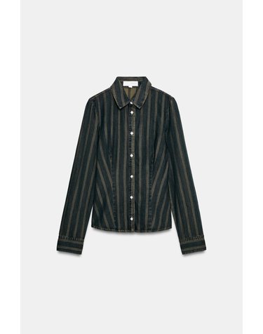 자라 스트라이프 데님 긴팔 셔츠 6929/266/401 NAVY BLUE