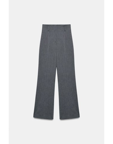 자라 하이웨이스트 와이드 크리즈 팬츠 2004/711/803 GREY MARL