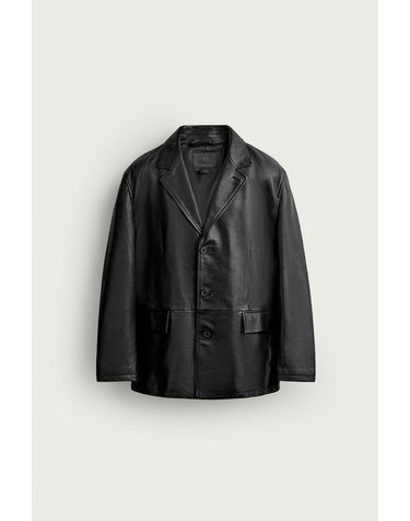 자라 릴렉스핏 양가죽 블레이저 5388/434/800 BLACK