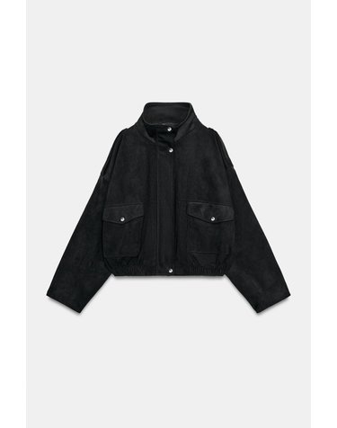 자라 하이넥 플랩포켓 봄버 자켓 4344/659/800 BLACK