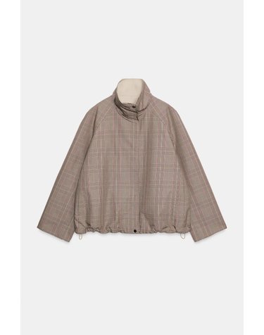 자라 체크 하이넥 양면 트렌치 코트 7522/271/743 LIGHT CAMEL