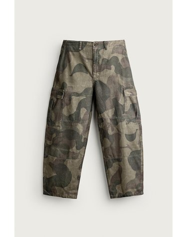 자라 카모 프린트 벌룬핏 카고 팬츠 6688/321/505 KHAKI