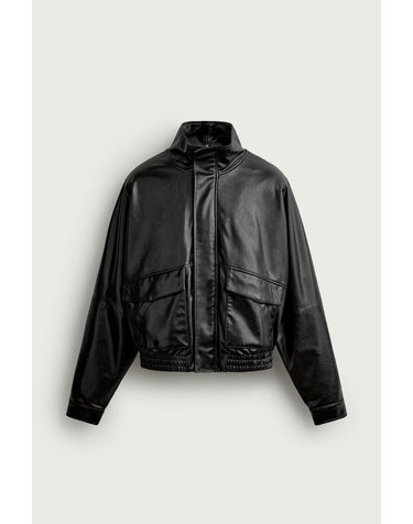 자라 크롭 하이넥 플랩포켓 집업 자켓 3046/303/800 BLACK