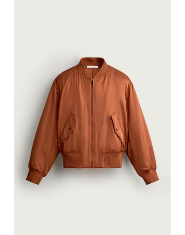 자라 플랩포켓 테크니컬 패딩 봄버 자켓 1437/114/615 ORANGE