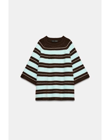 자라 스트라이프 라운드넥 니트 스웨터 1509/107/049 BROWN-BLUE