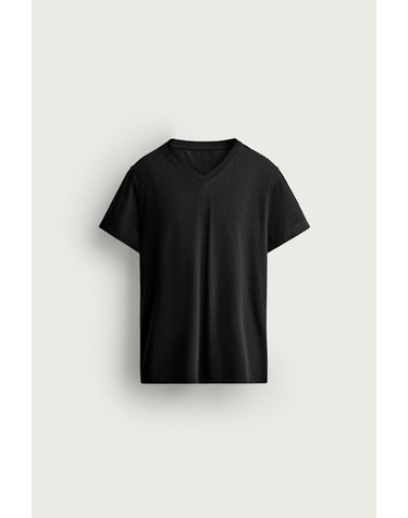 자라 릴렉스핏 브이넥 반팔 티셔츠 4805/329/800 BLACK