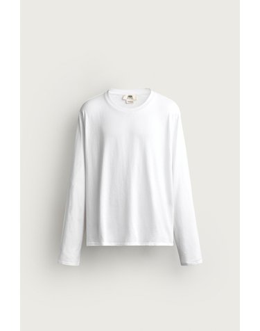 자라 릴렉스핏 라운드넥 긴팔 티셔츠 4805/327/250 WHITE