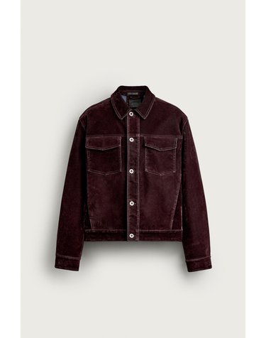 자라 벨벳 이펙트 크롭 데님 자켓 8491/801/681 BURGUNDY
