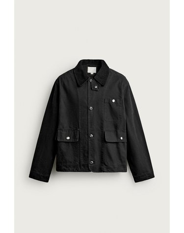자라 코듀로이 칼라 포켓 데님 자켓 8491/331/800 BLACK