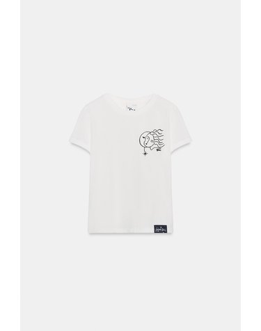 자라 이사벨 펠리우 자수 반팔 티셔츠 0085/152/250 WHITE