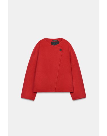 자라 울 혼방 숏 코트 8491/241/600 RED