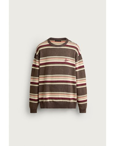 자라 스트라이프 자카드 니트 스웨터 3920/130/700 BROWN